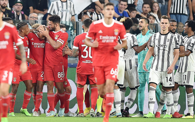 Juventus thua Benfica tại lượt trận thứ 2 bảng H